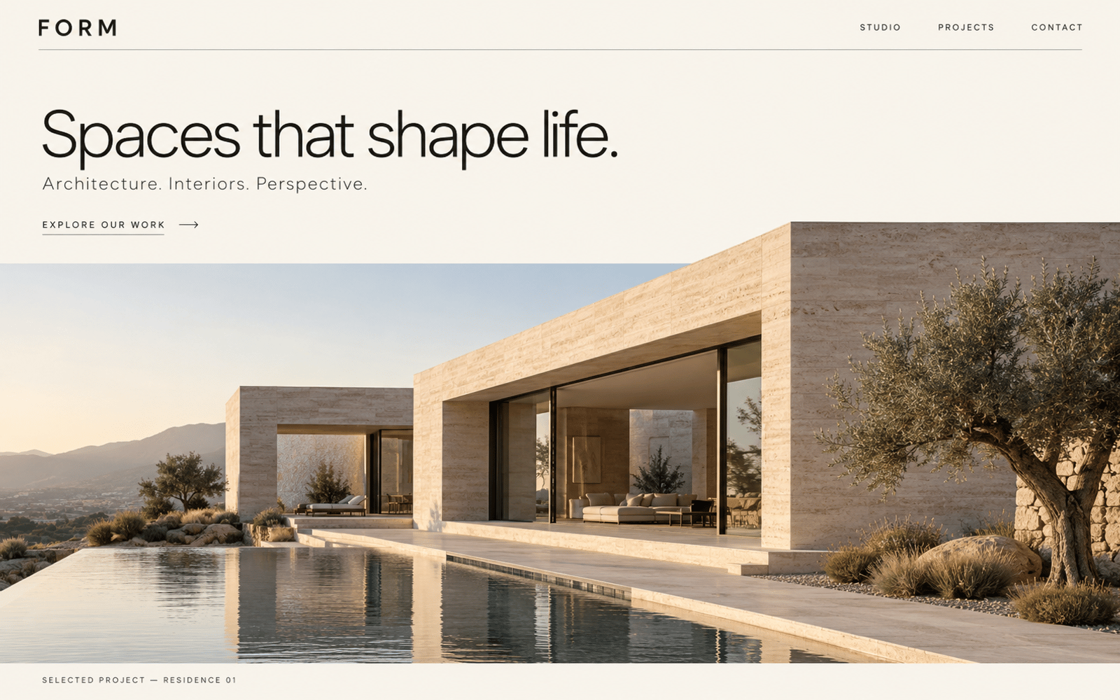 FORM architecture website concept